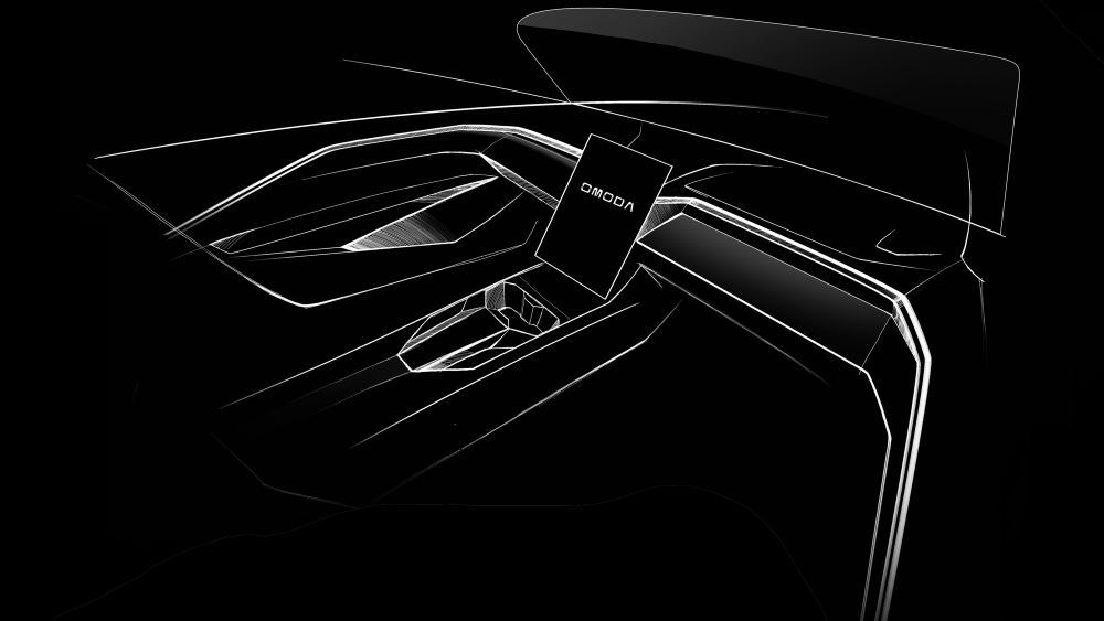 Кроссовер Omoda C3 скетч салон интерьер дизайн-проект