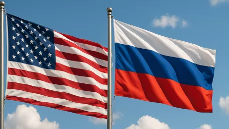 Флаги России и США