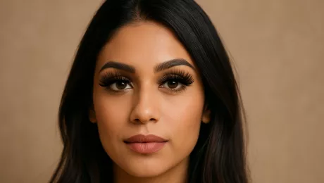 Девушка с нарощенными ресницами