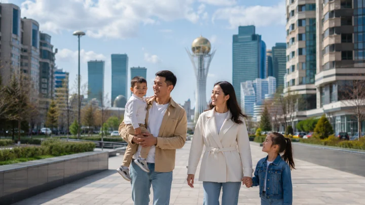 молодая семья в Казахстане