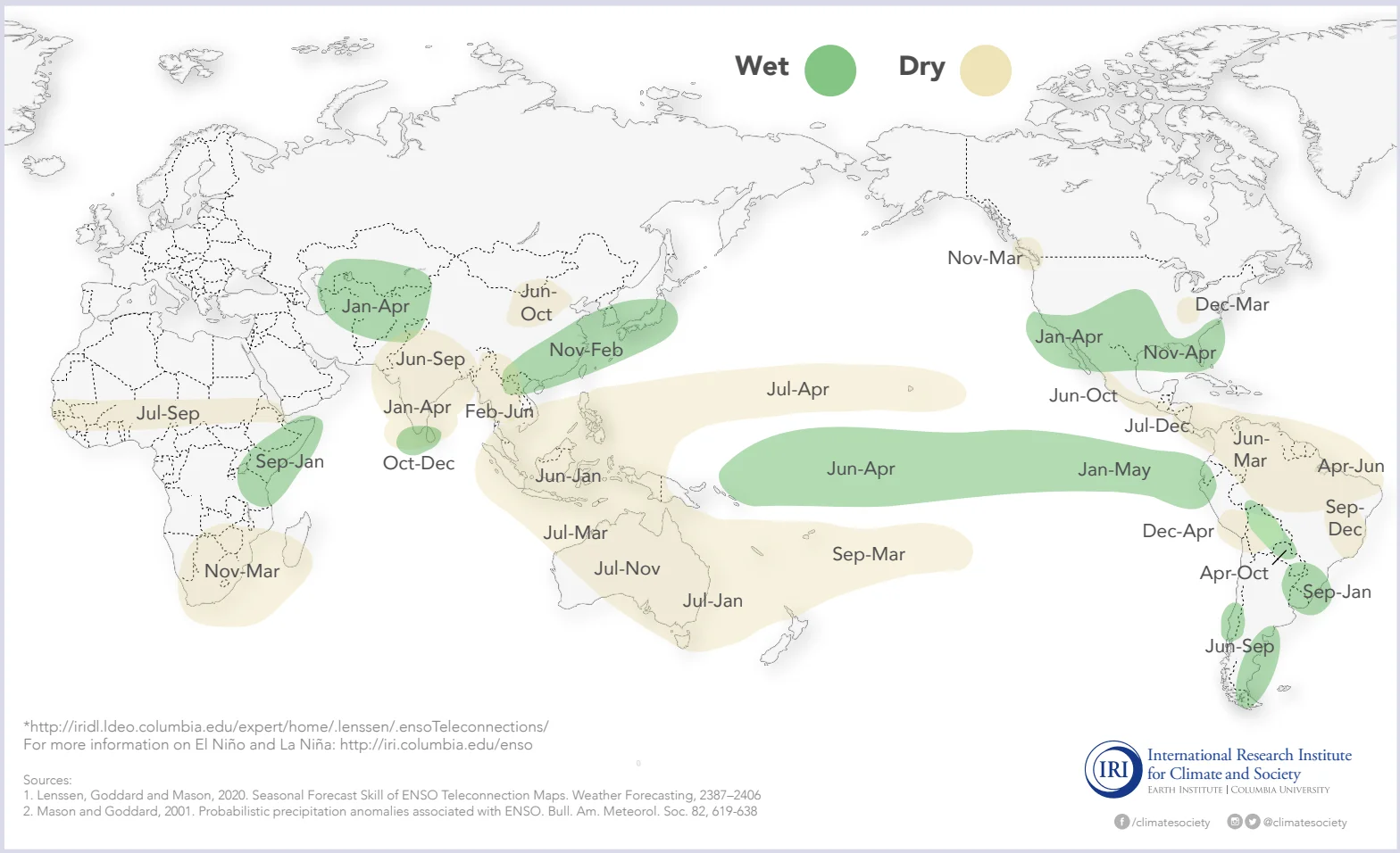 карта El Niño and Rainfall