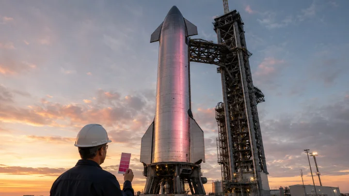 SpaceX pink rocket